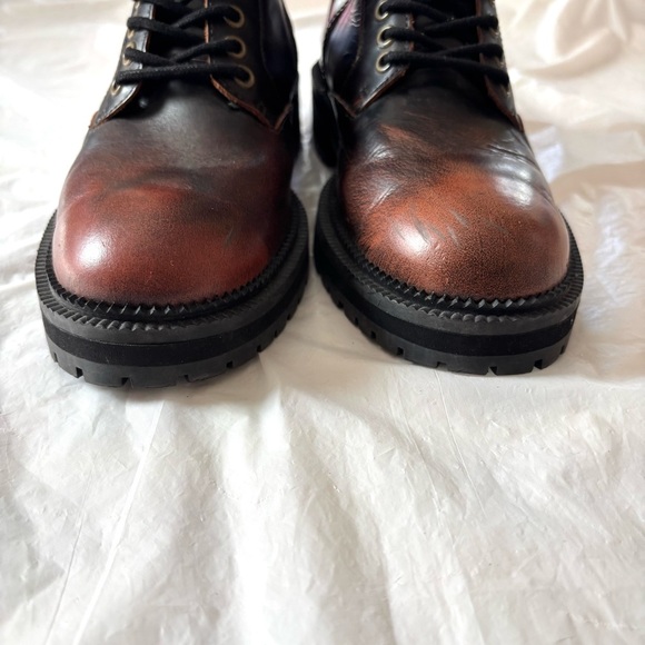 NWOT Urban Outfitters UO Combat Utility Brown Leather Boots SZ 8 main image 14